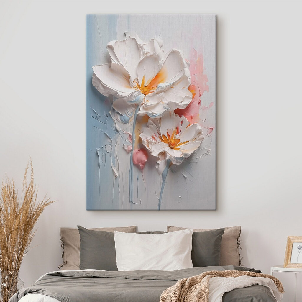 Flores blancas y melocotón — interior 2