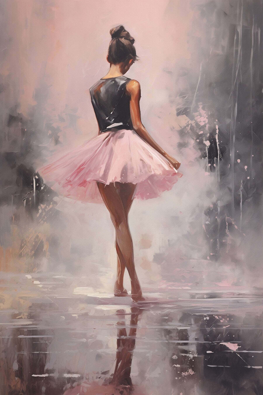 Bailarina con tutú rosa — diseño completo