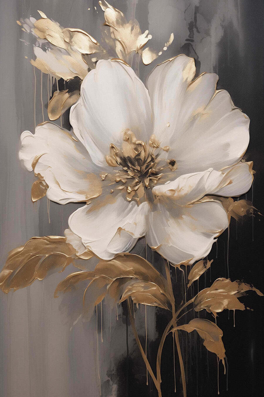 Flores blancas y oro — diseño completo