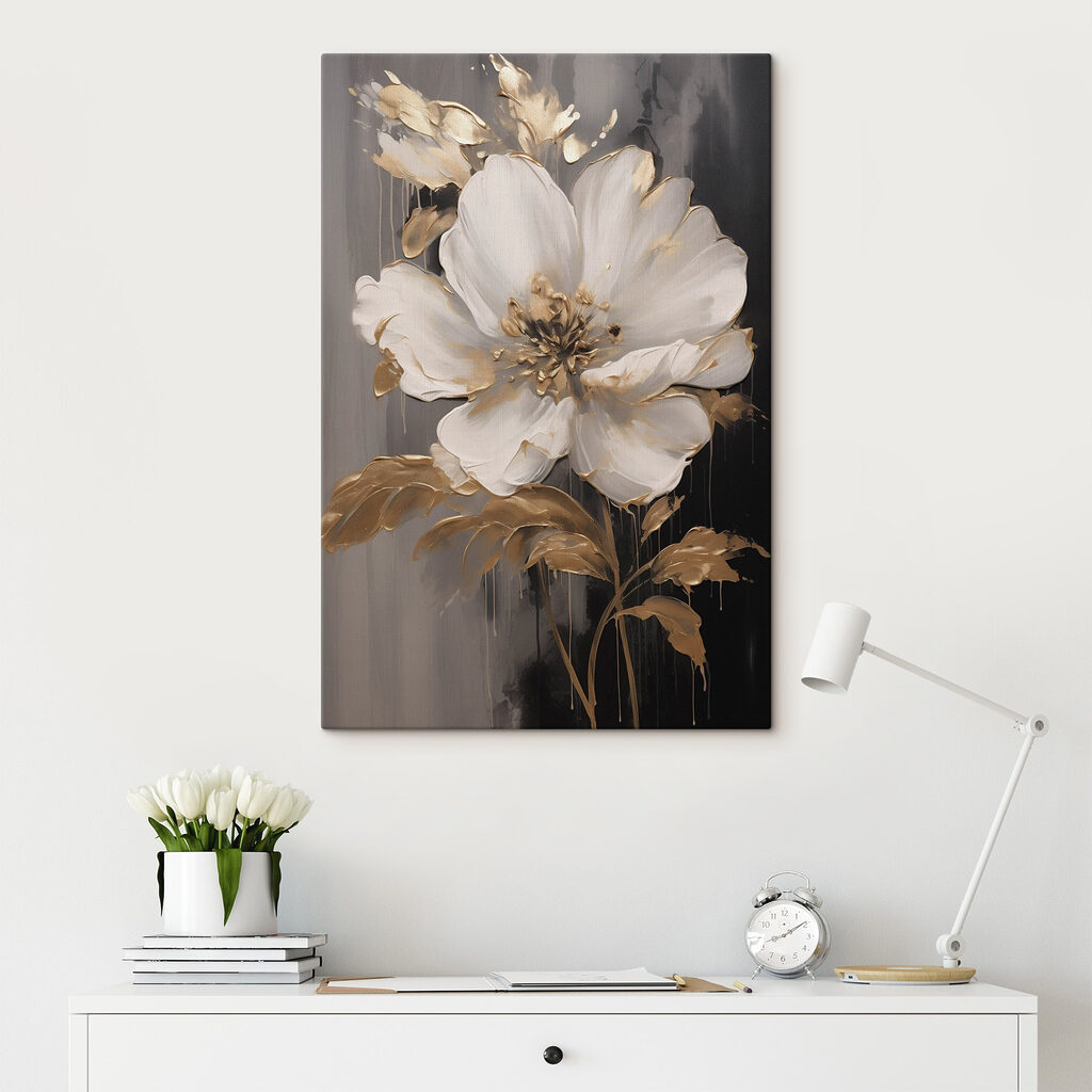 Flores blancas y oro — interior 1