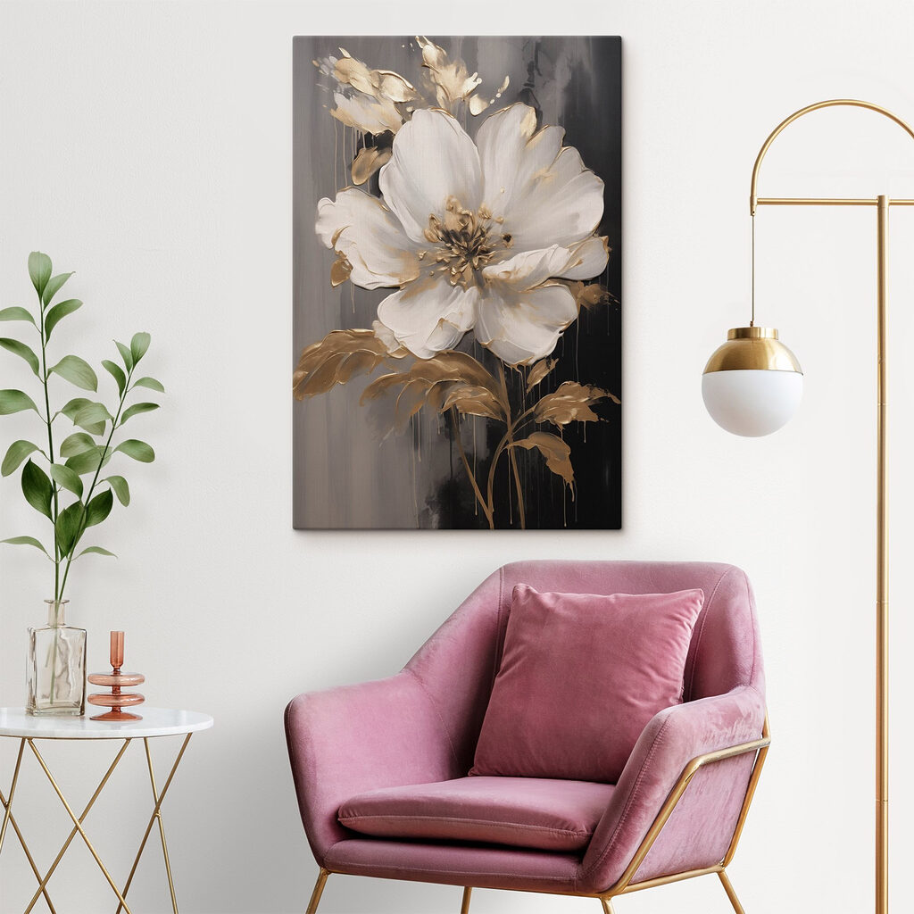 Flores blancas y oro — interior 2