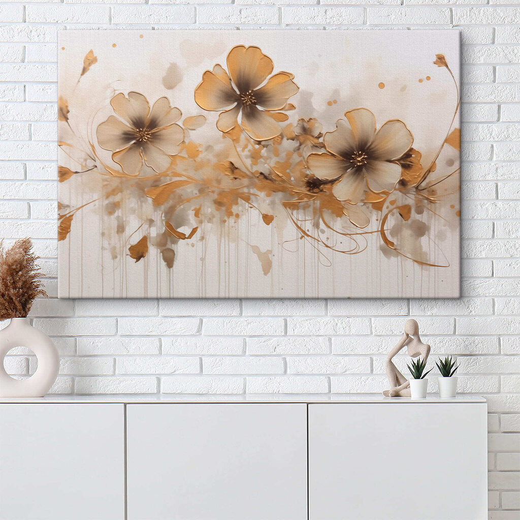 Flores doradas con volutas — interior 2