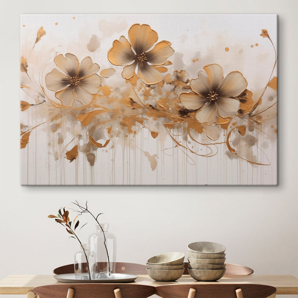 Flores doradas con volutas — interior 1