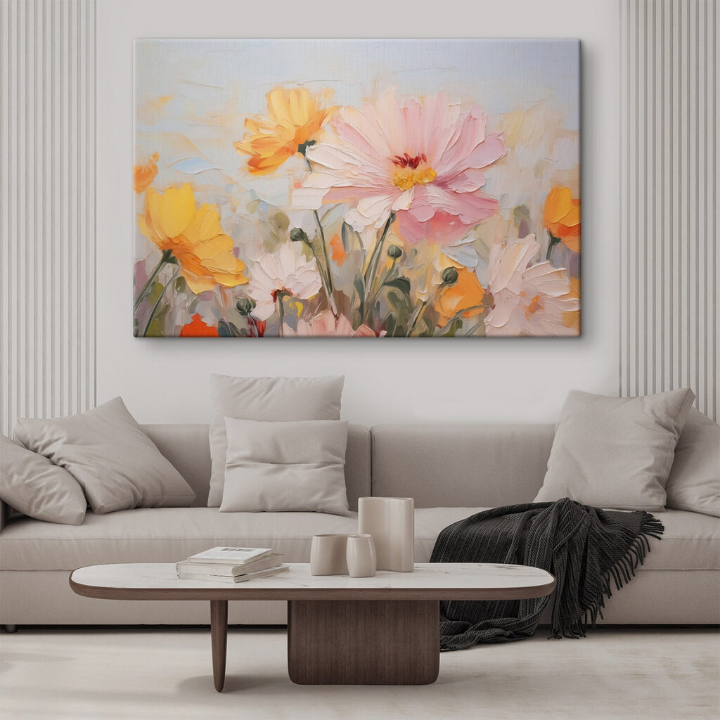 Flor rosa entre amarillos — interior 2