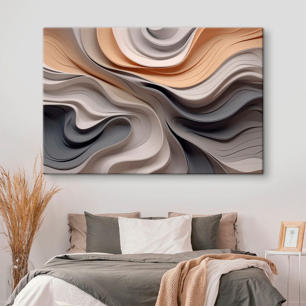 Olas grises en caramelo en un interior