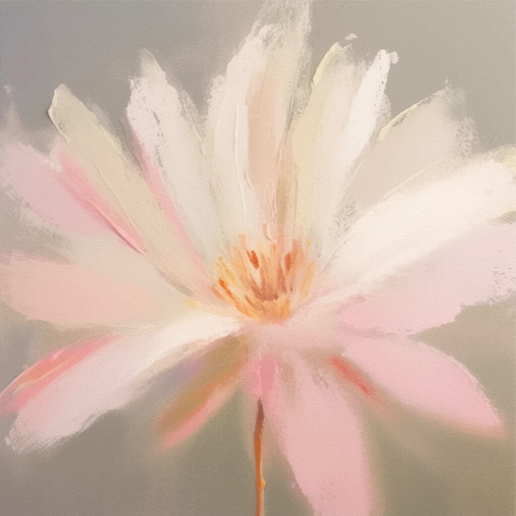 Flor blanca y rosa — diseño completo