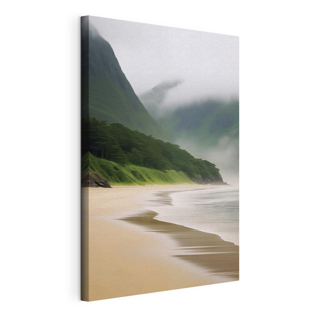 Playa tranquila con niebla — vista del producto