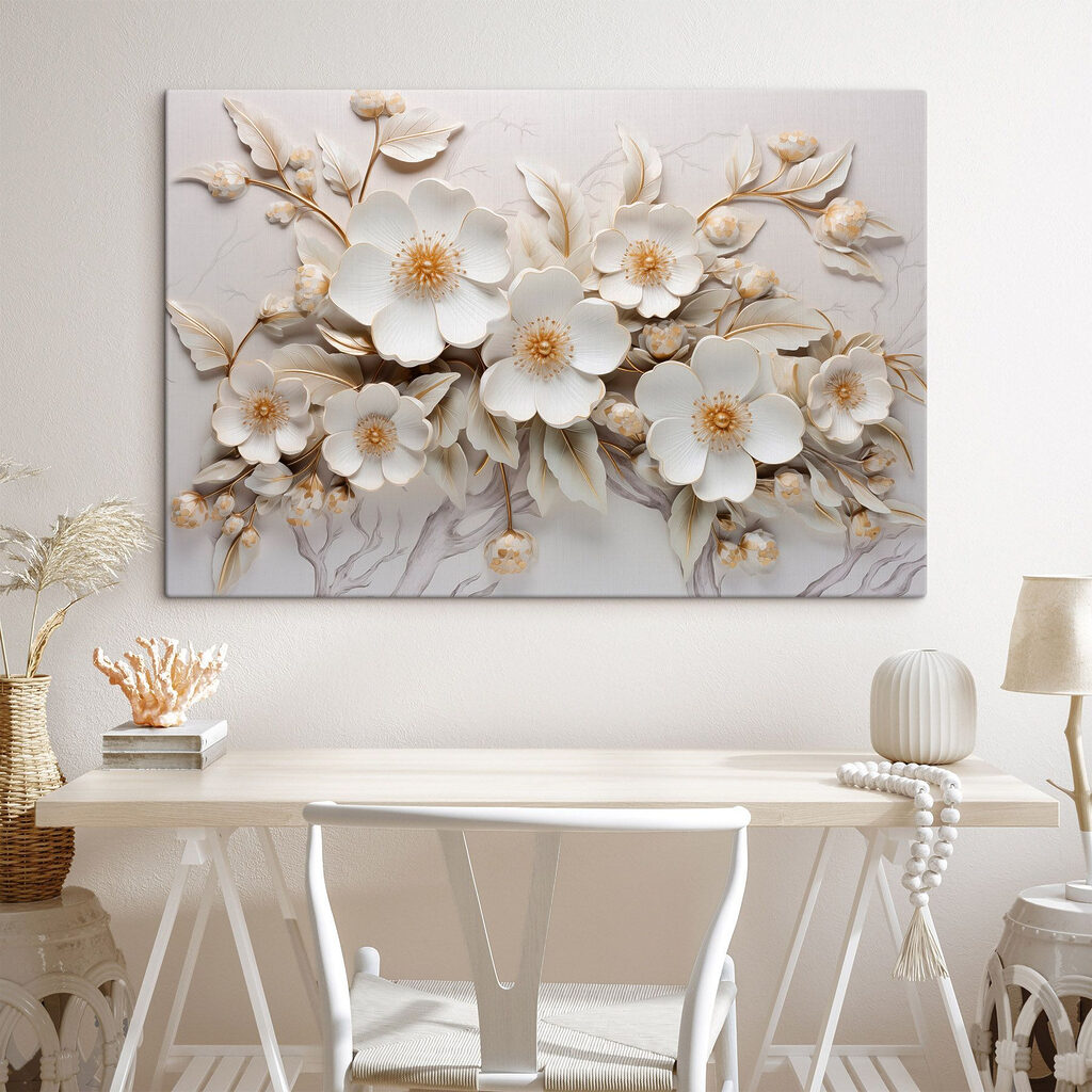Ramas doradas y flores — interior 1