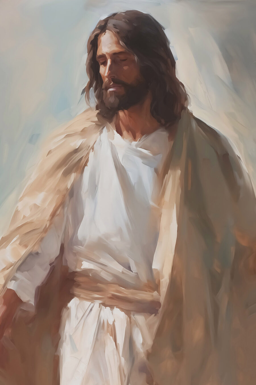 Jesús en pinceladas cálidas — diseño completo