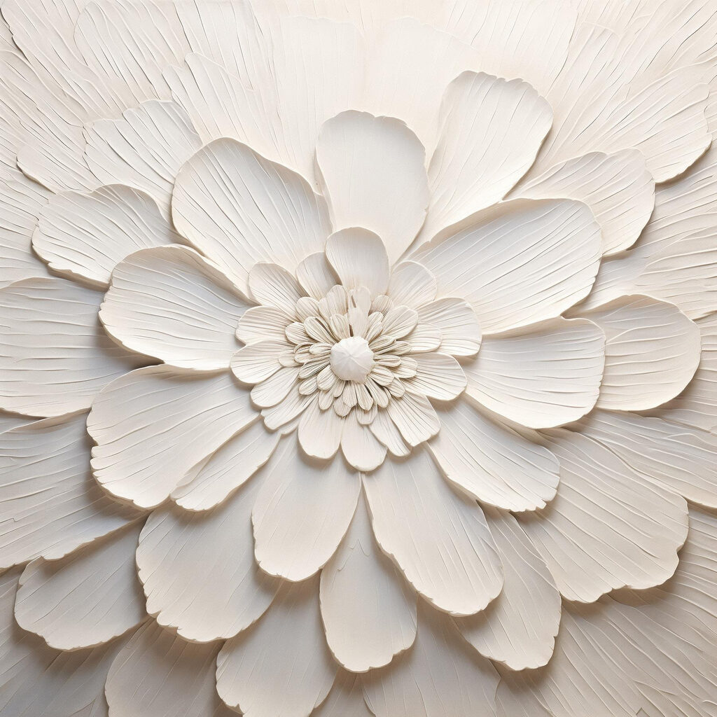 Flor blanca radiante — diseño completo