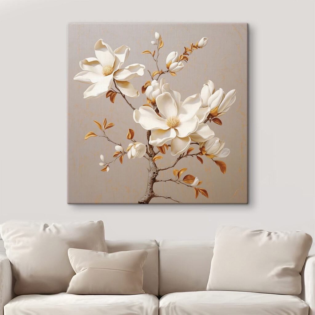 Magnolia con hojas caramelo — interior 1