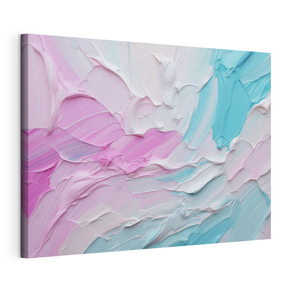 Pastel en movimiento, lienzo tensado con el borde envolvente
