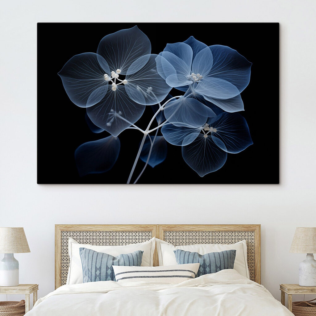 Flores azules luminosas — interior 1