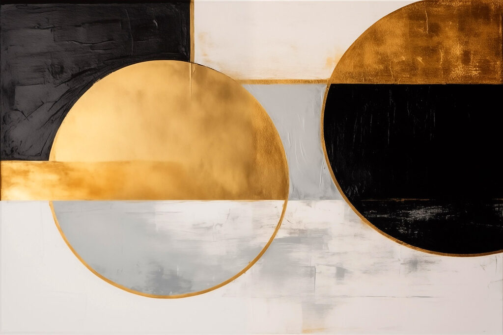 Círculos negro y oro — diseño completo