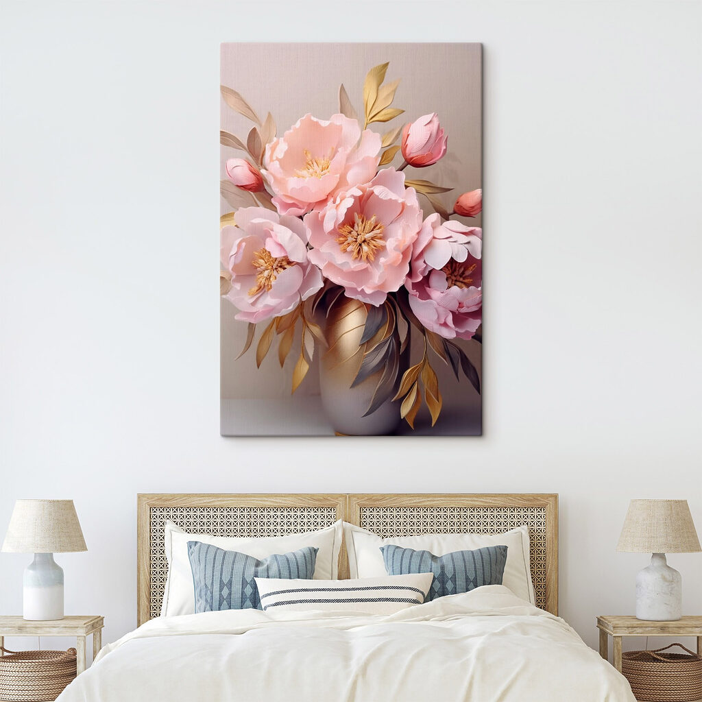 Peonías rosas sobre gris — interior 2