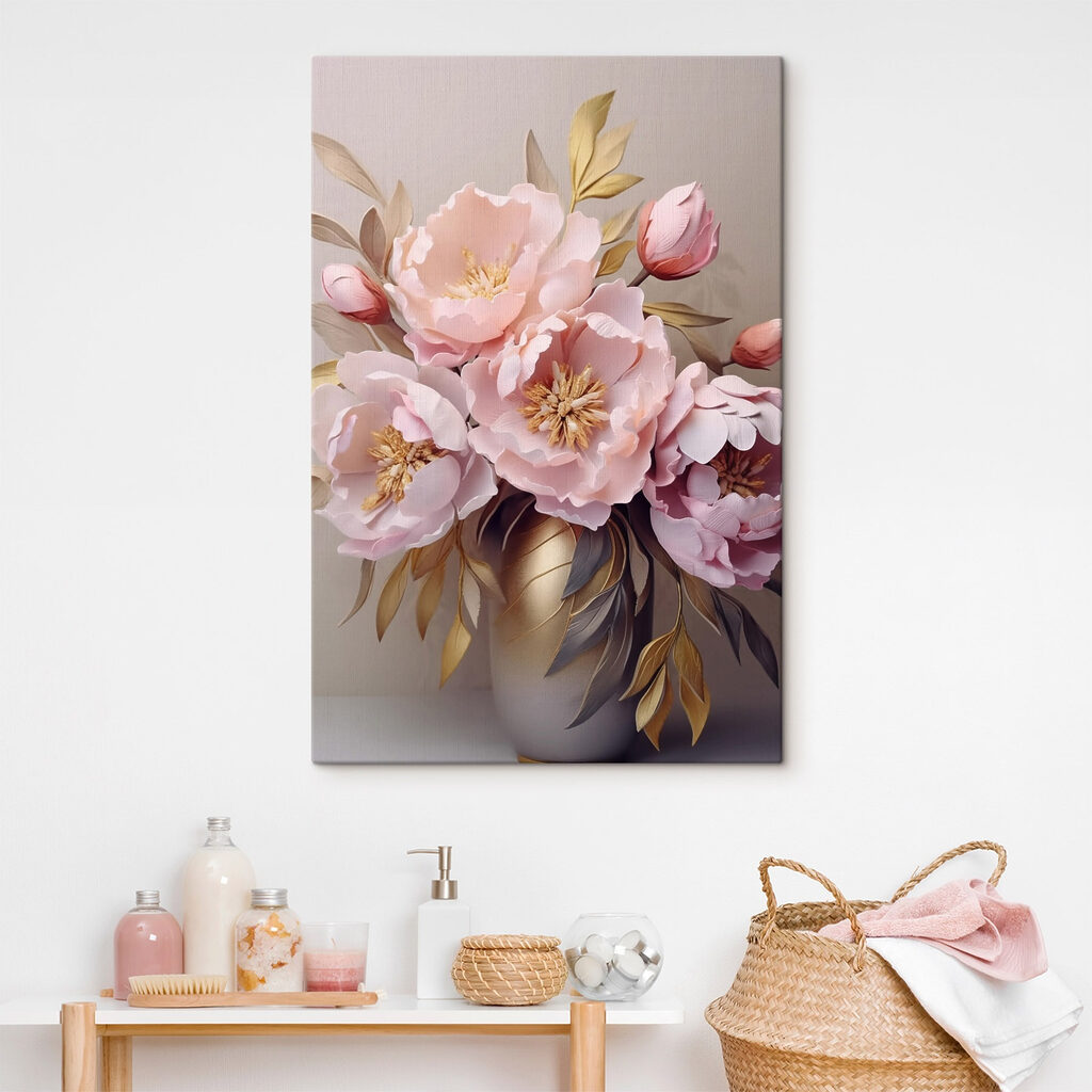 Peonías rosas sobre gris — interior 1