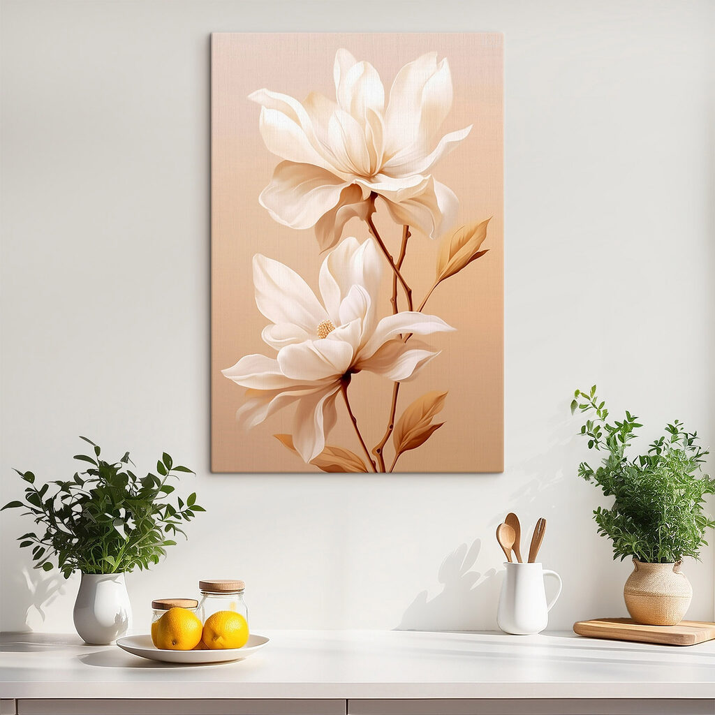 Dos magnolias sobre arena — interior 1
