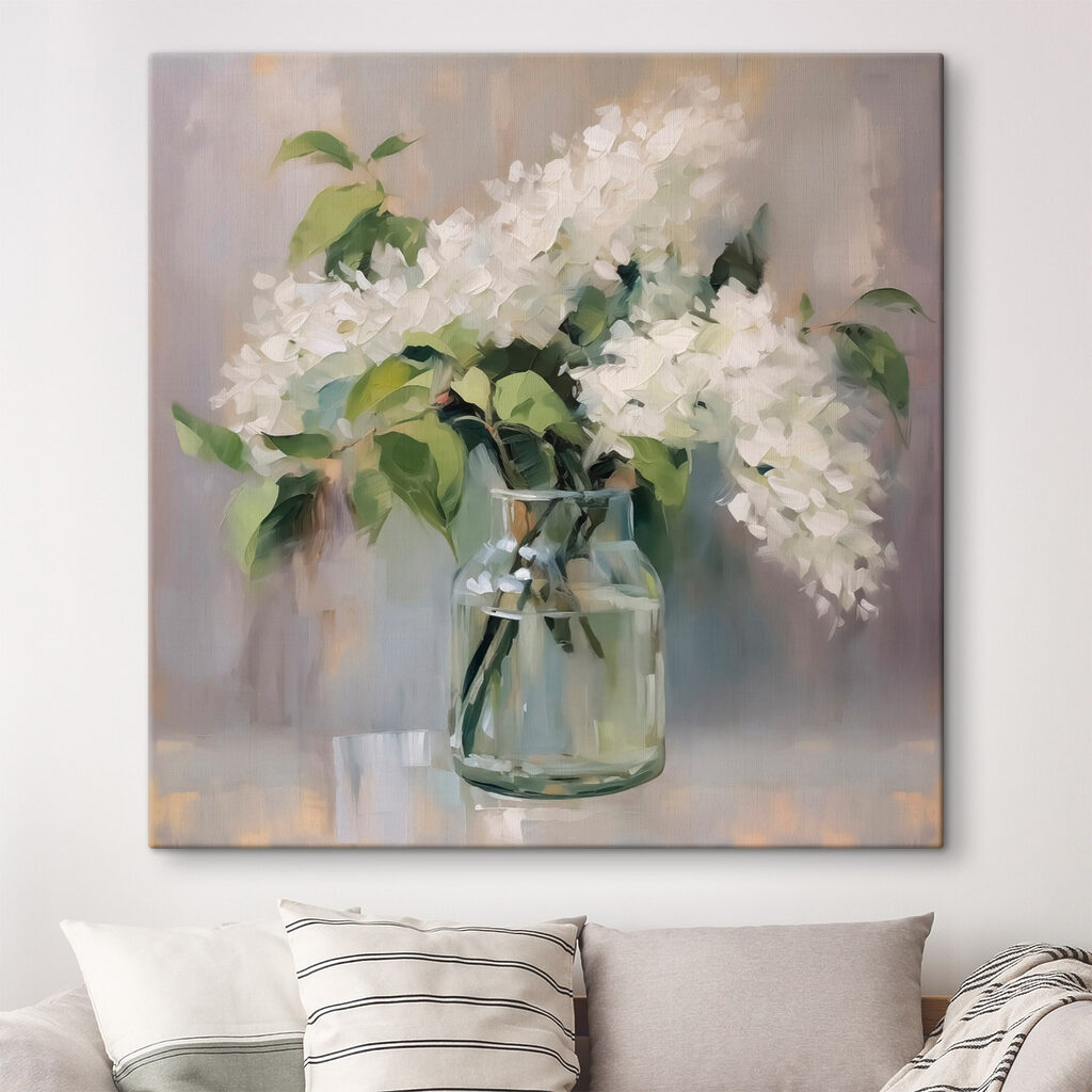 Lilas blancas en cristal — interior 2