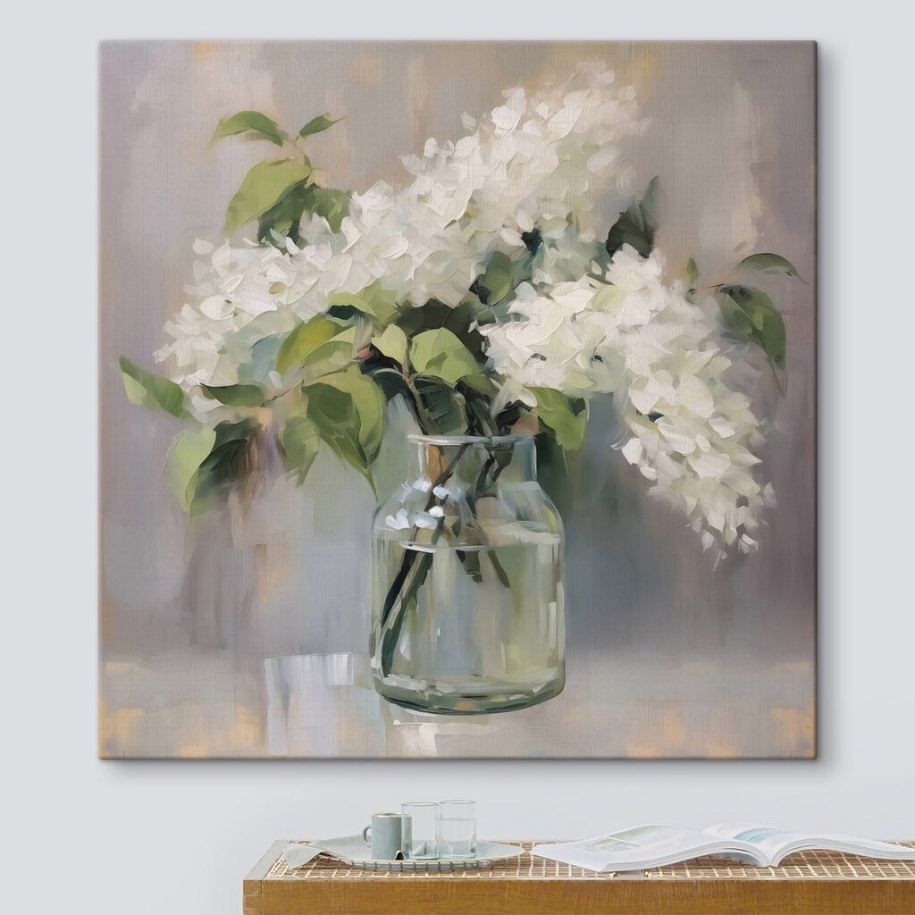 Lilas blancas en cristal — interior 1