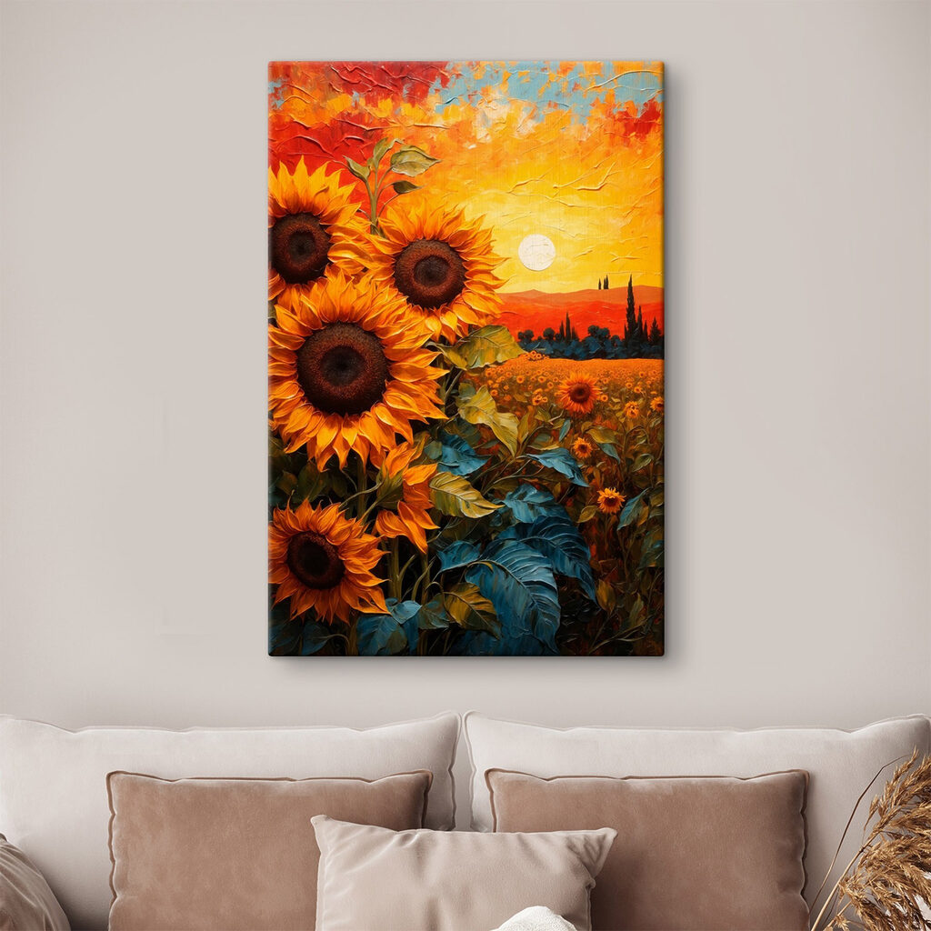 Girasoles grandes al ocaso — interior 1