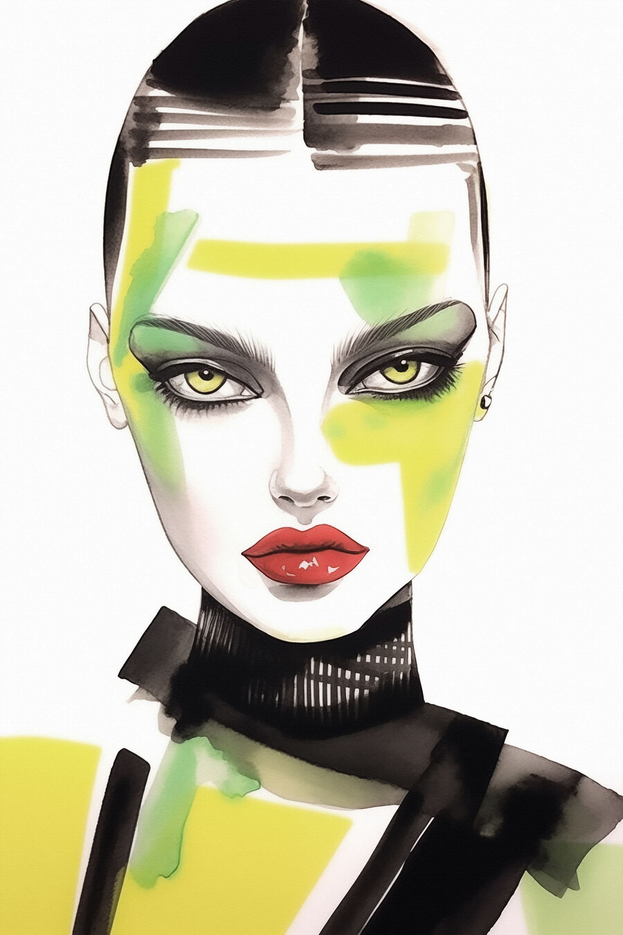Mirada entre verde lima — diseño completo