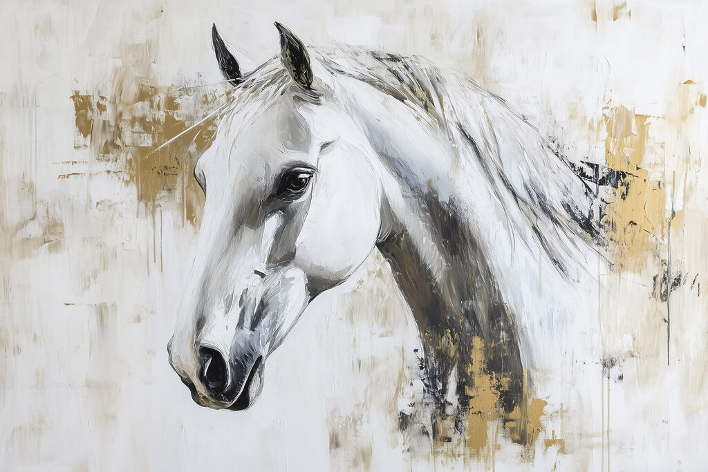 Cabeza de caballo blanco — diseño completo
