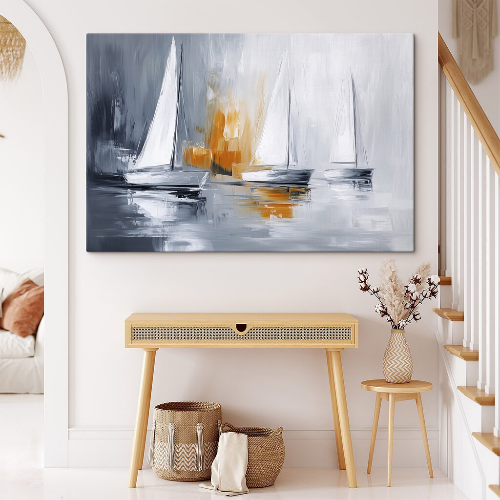 Veleros con reflejo ocre — interior 1