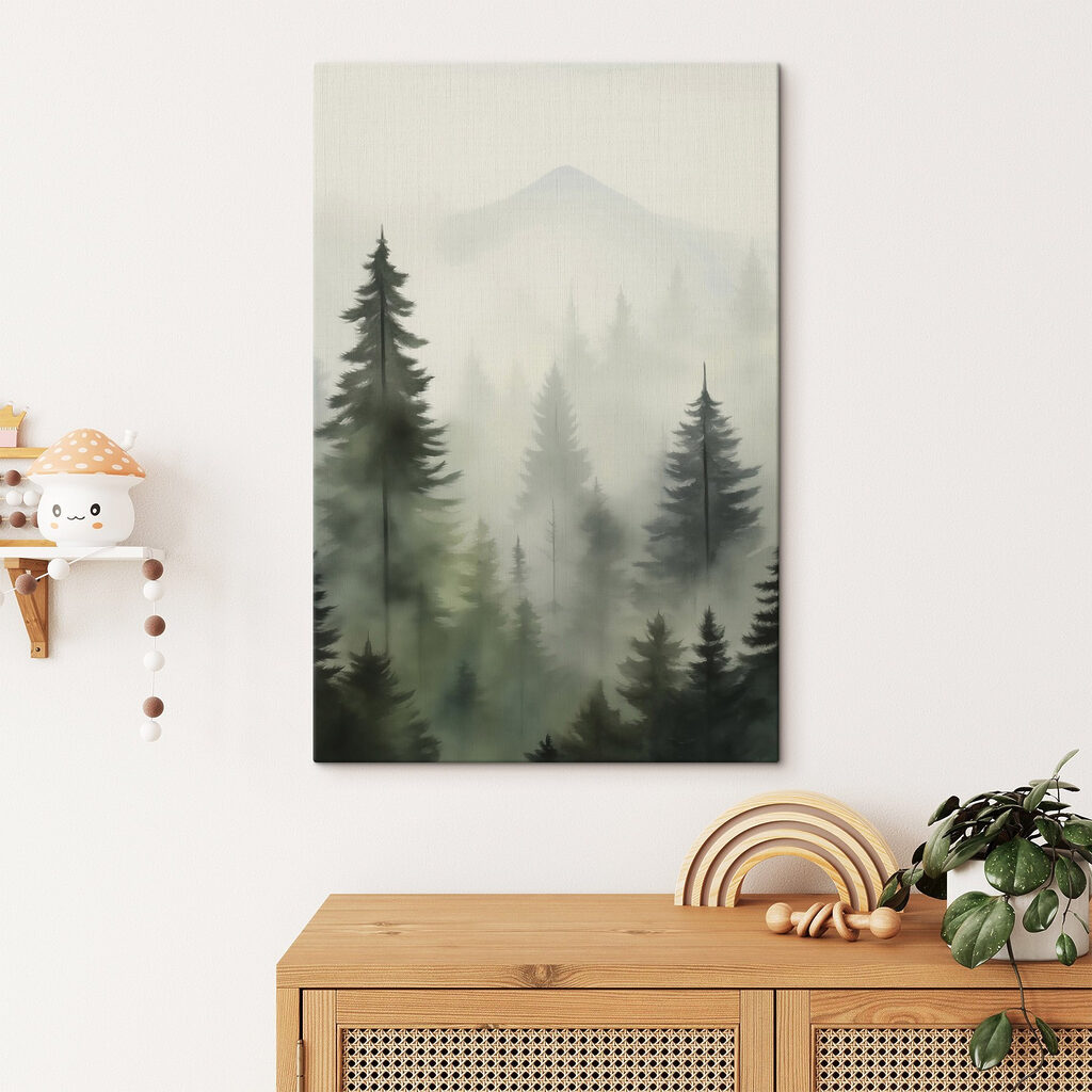 Pinos bajo montaña pálida — interior 1