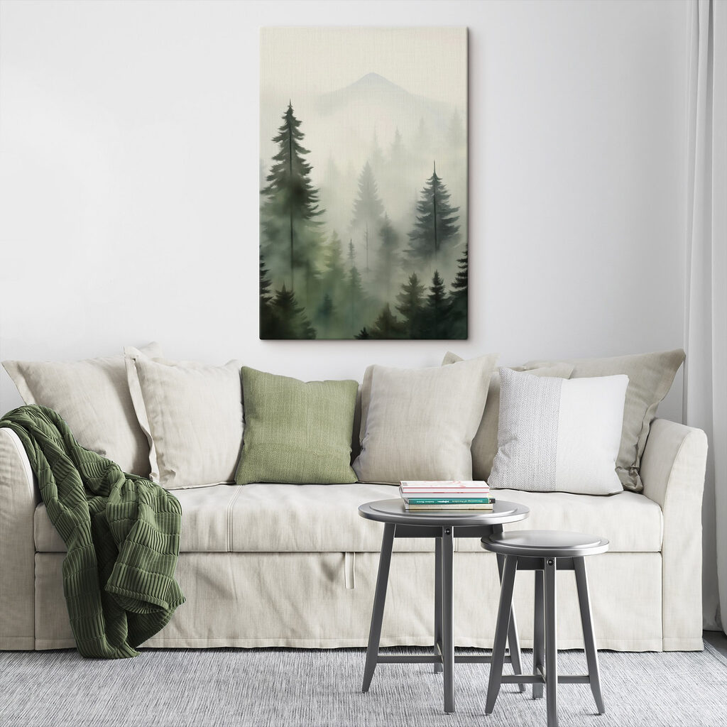 Pinos bajo montaña pálida — interior 2