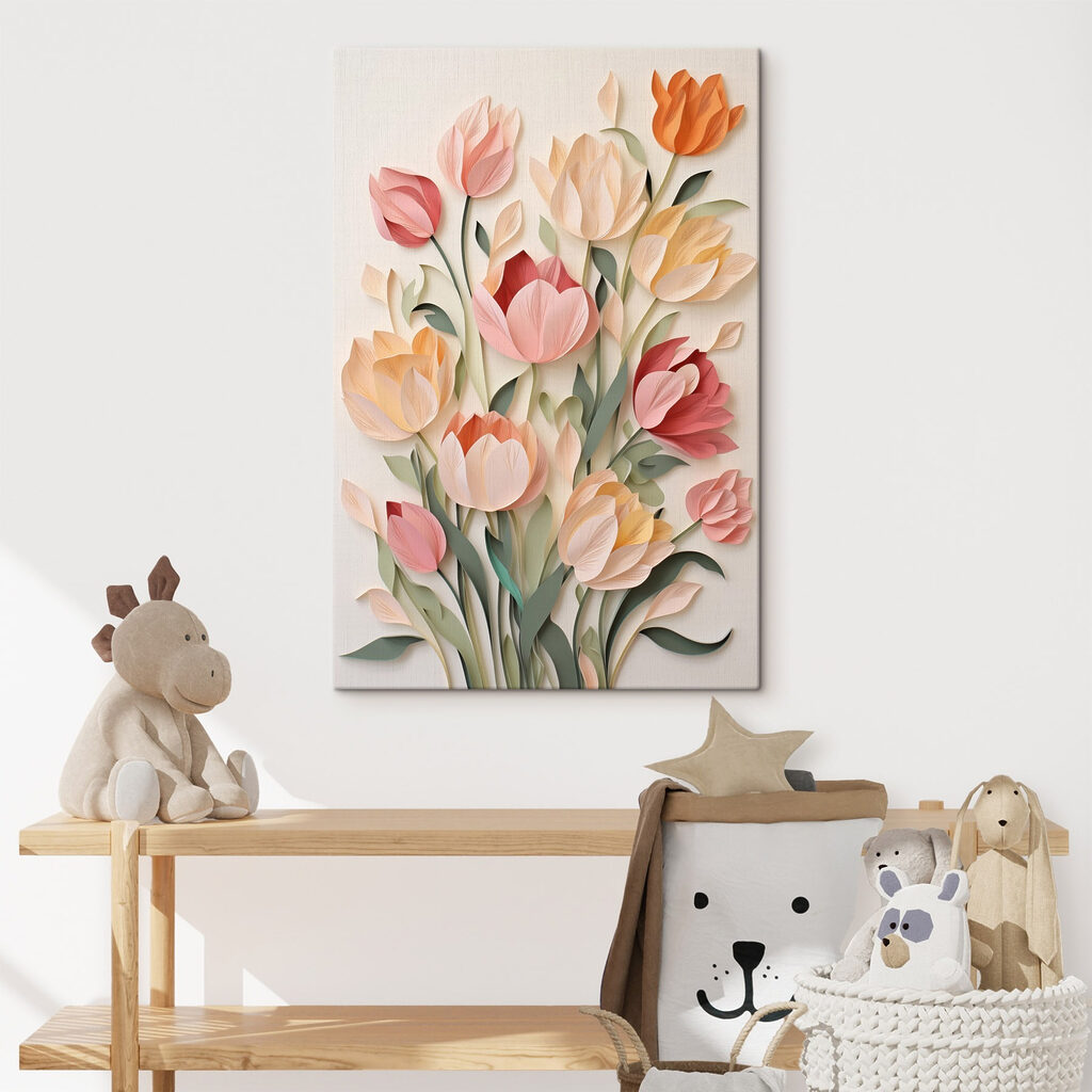 Tulipanes en tonos melocotón — interior 1