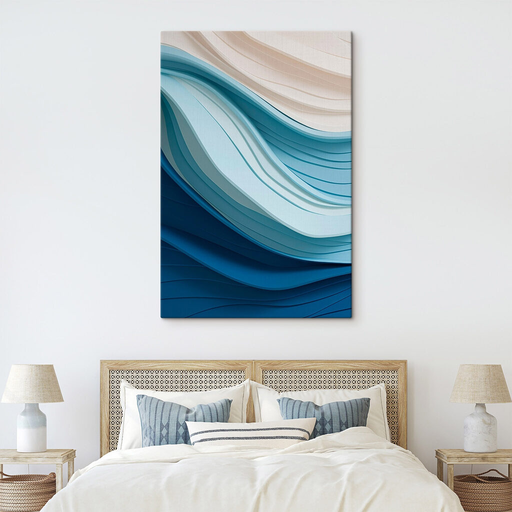Líneas azules en ondas — interior 2