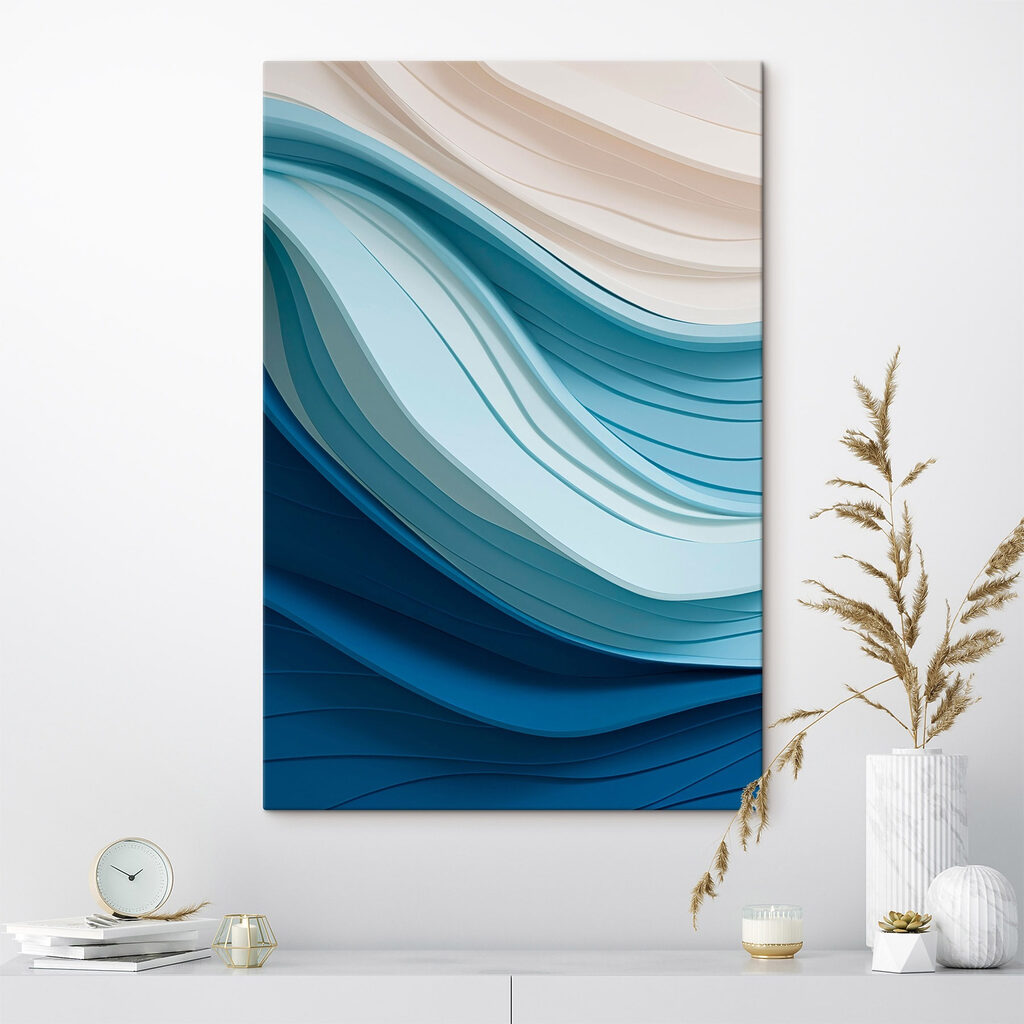 Líneas azules en ondas — interior 1