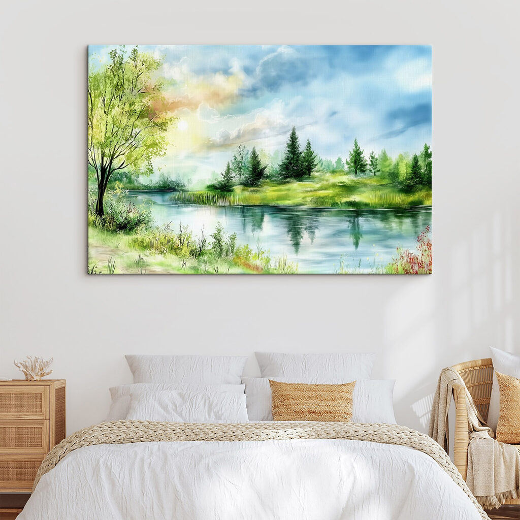 Orilla verde con nubes — interior 1