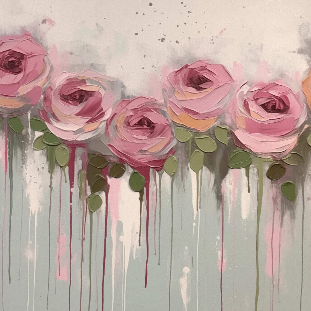Rosas sobre gotas — diseño completo