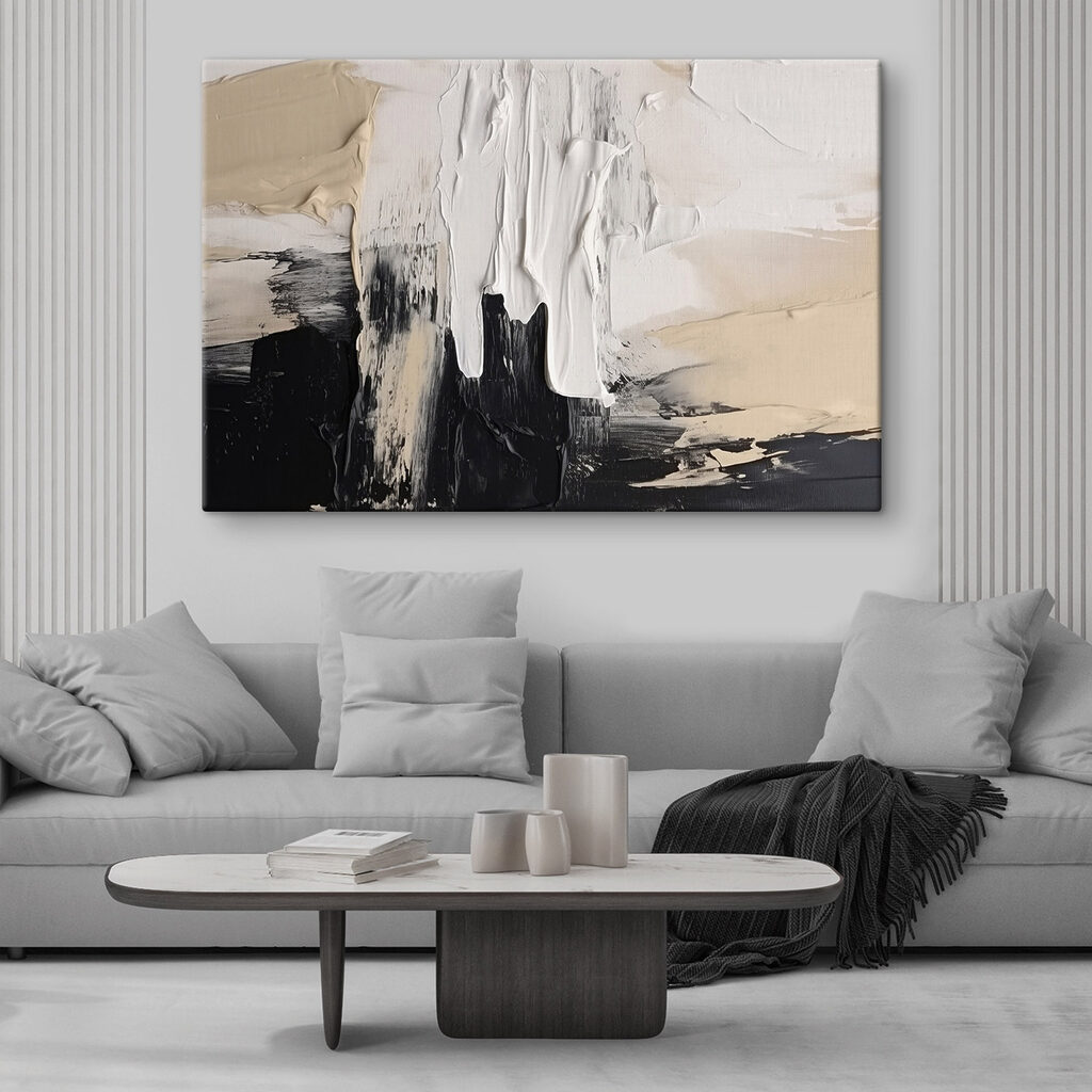 Blanco sobre negro en un interior