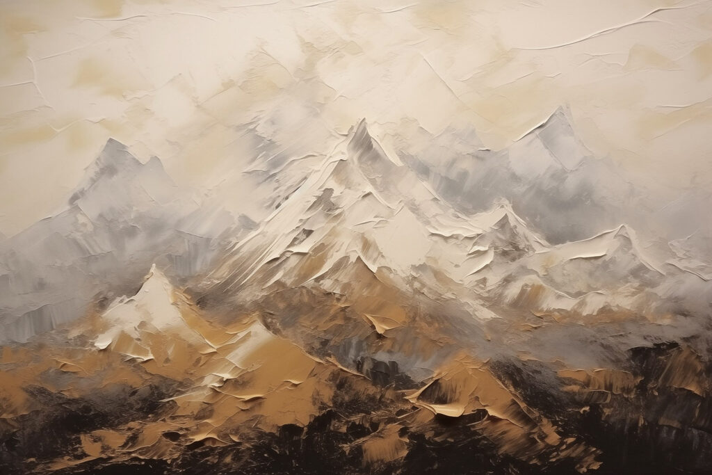 Montañas nevadas en gris — diseño completo