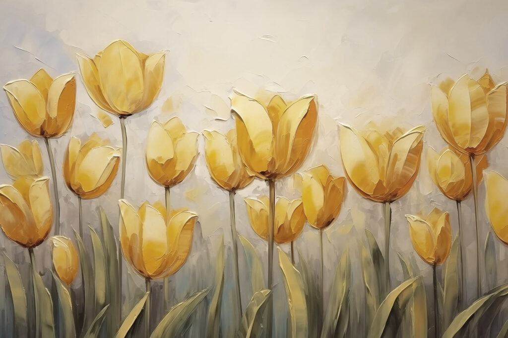 Tulipanes amarillos — diseño completo