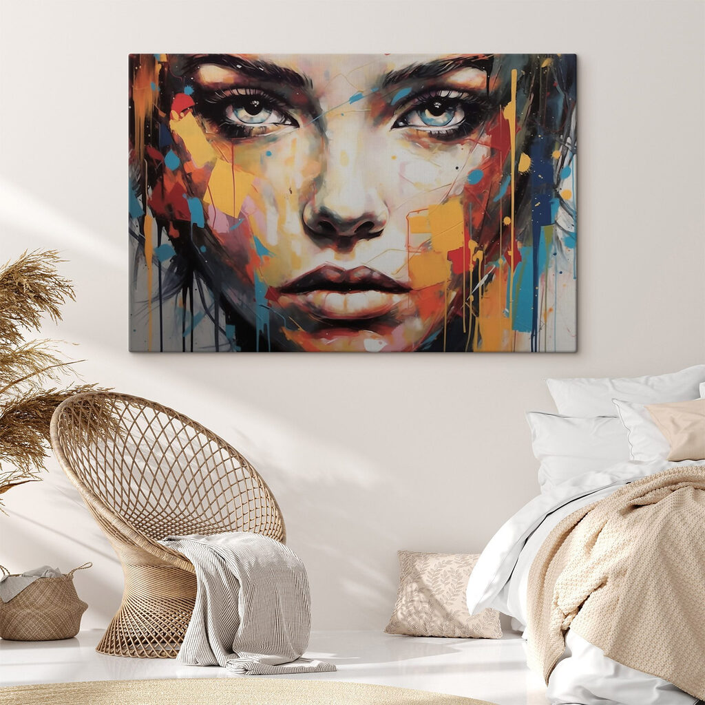 Ojos azules entre salpicaduras — interior 1