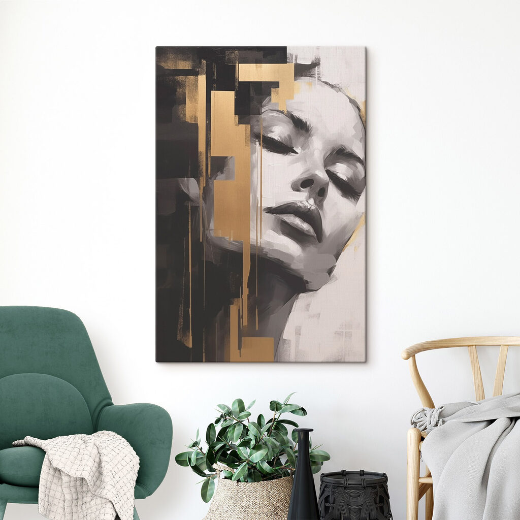 Perfil femenino entre oro — interior 2