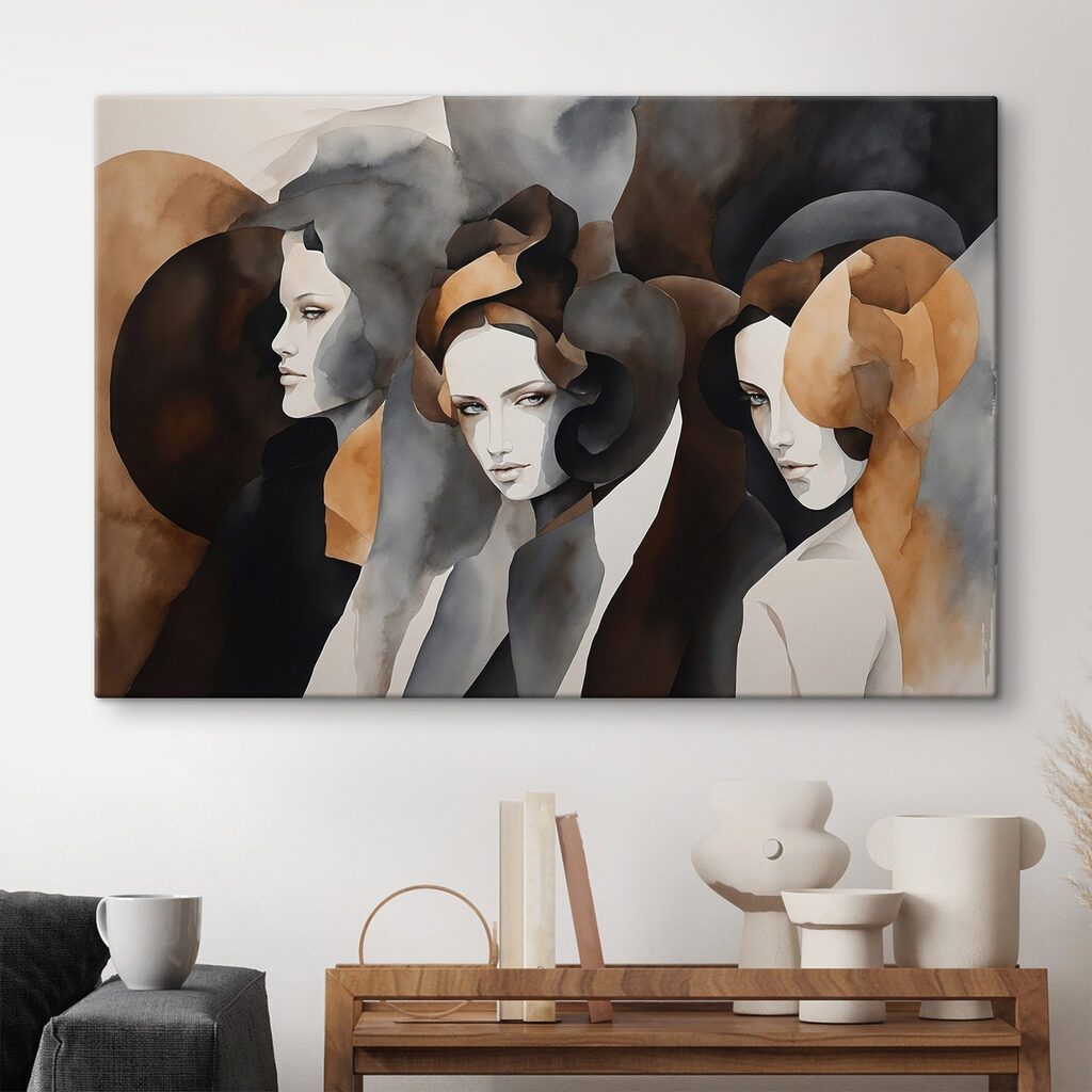 Tres mujeres entre formas — interior 2