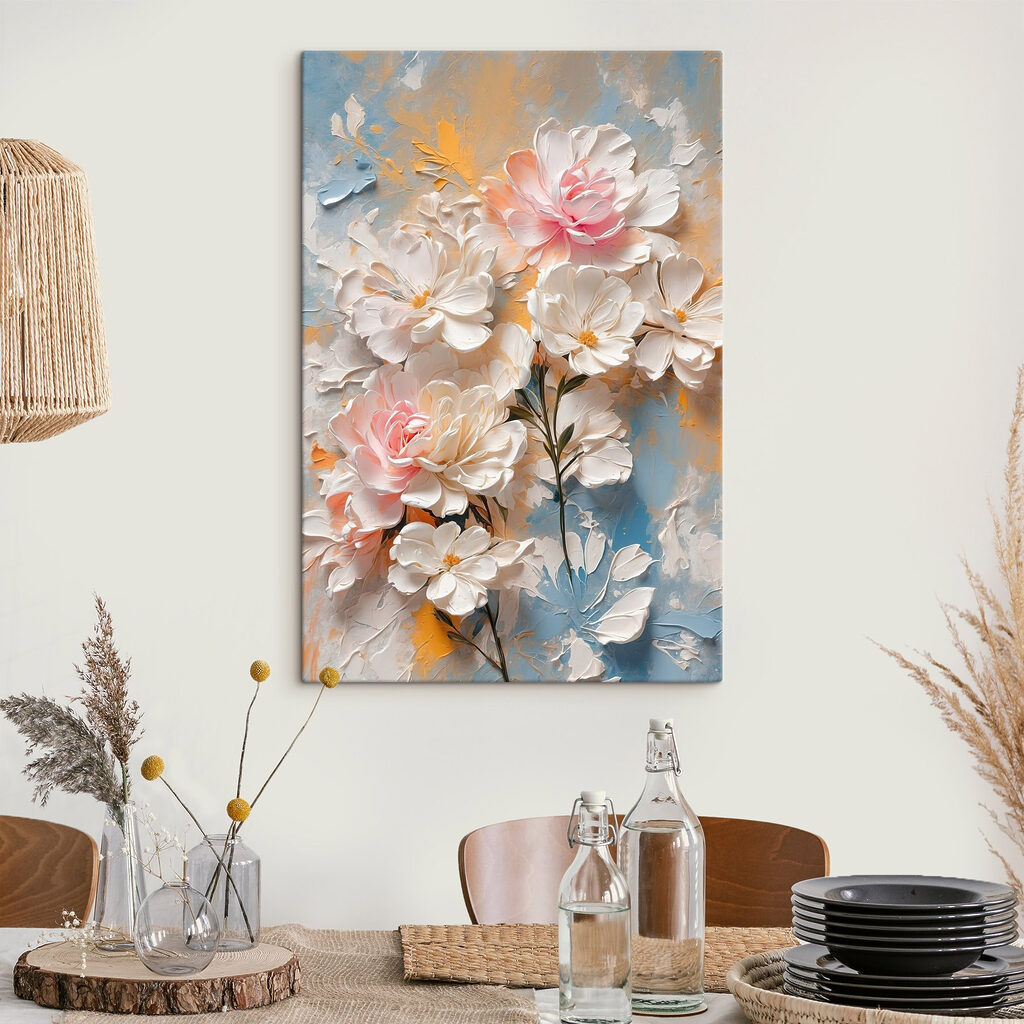 Flores rosas entre azules — interior 3