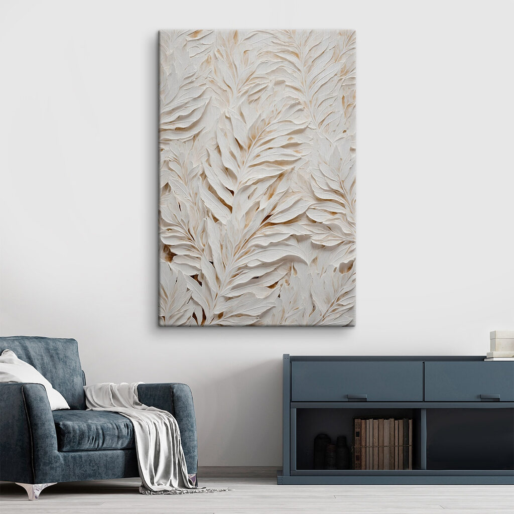 Hojas blancas con sombra — interior 2