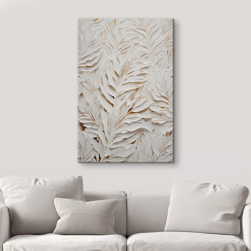 Hojas blancas con sombra — interior 1