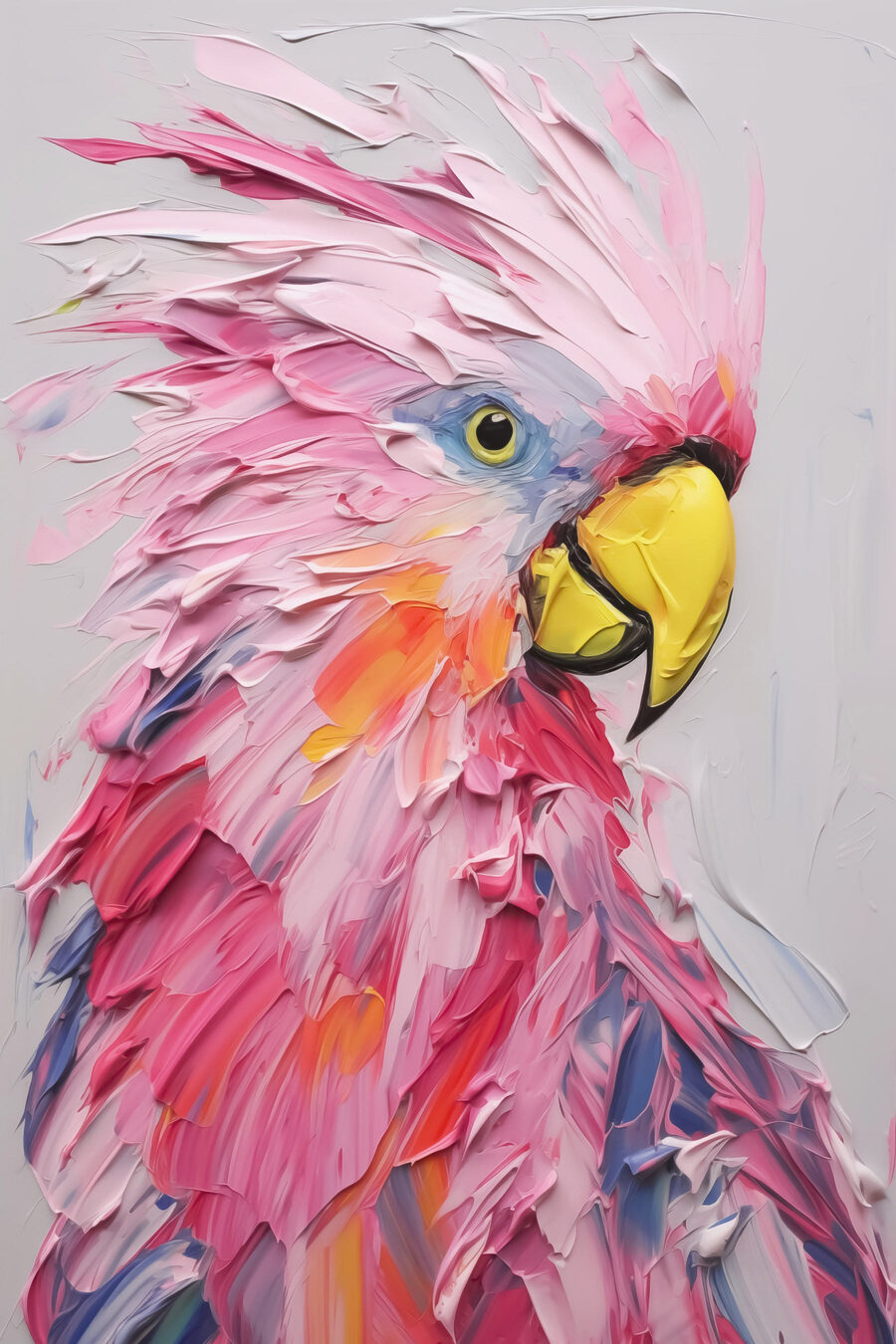 Cacatúa rosa con cresta — diseño completo