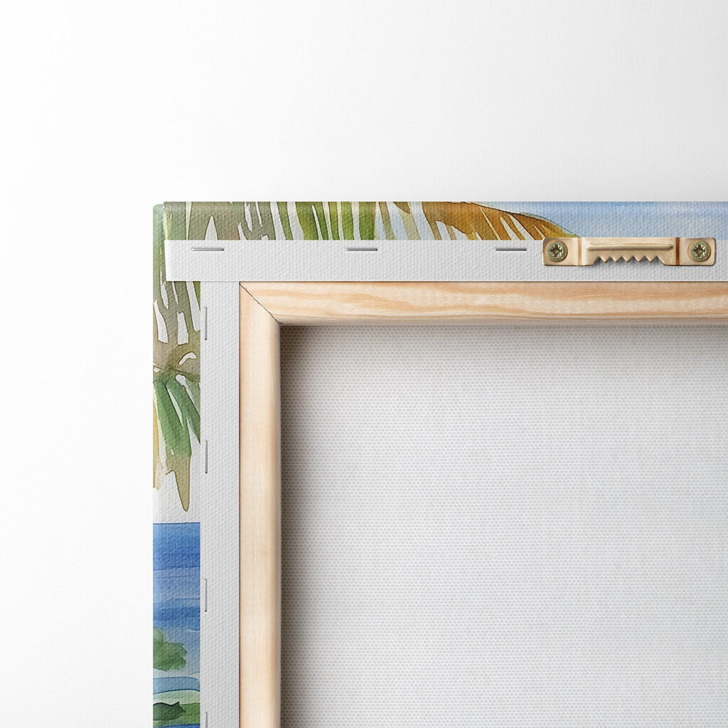 Bahía tropical con flores — parte trasera