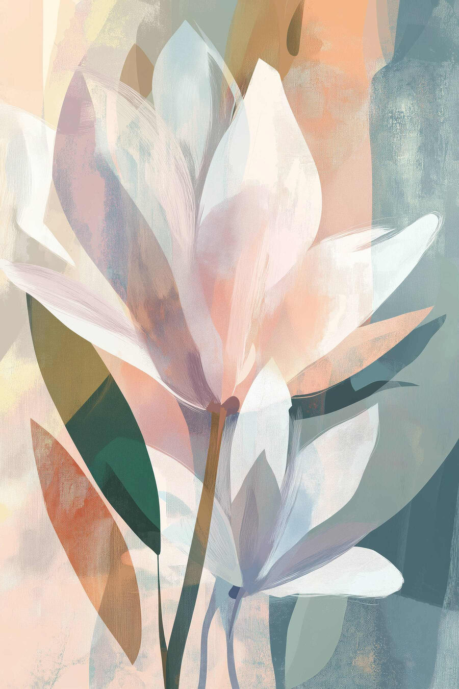 Flor blanca entre pasteles — diseño completo