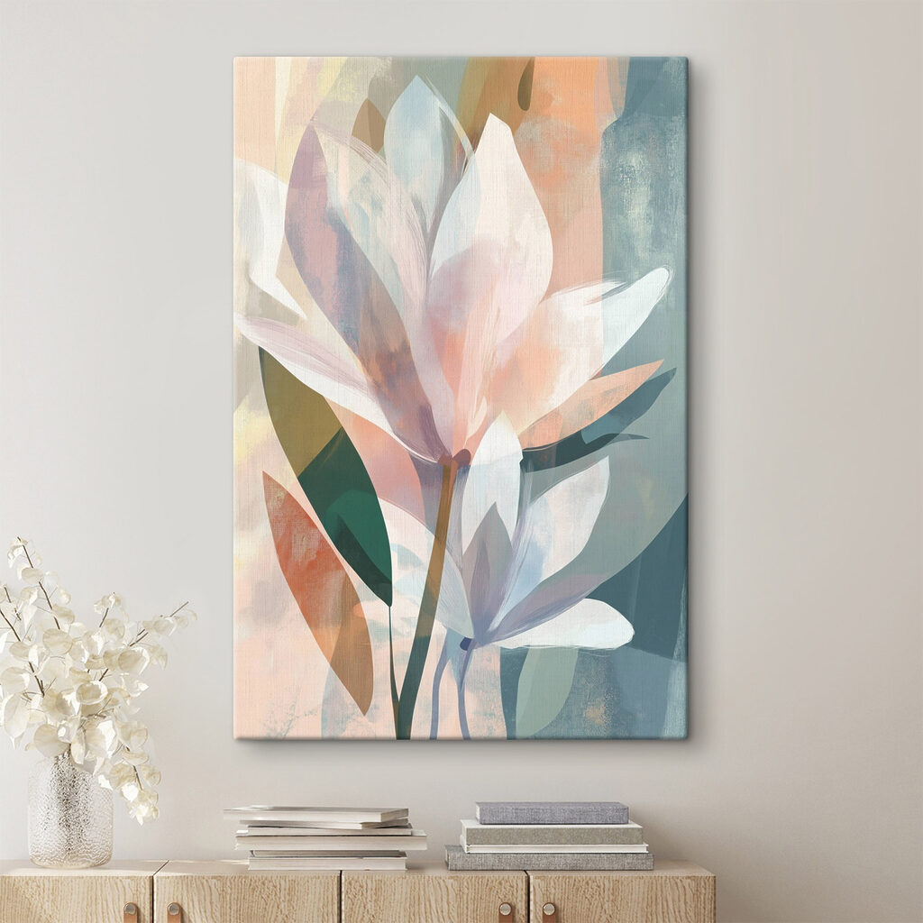 Flor blanca entre pasteles — interior 1
