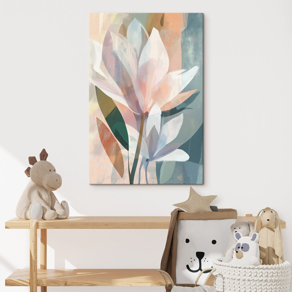 Flor blanca entre pasteles — interior 2