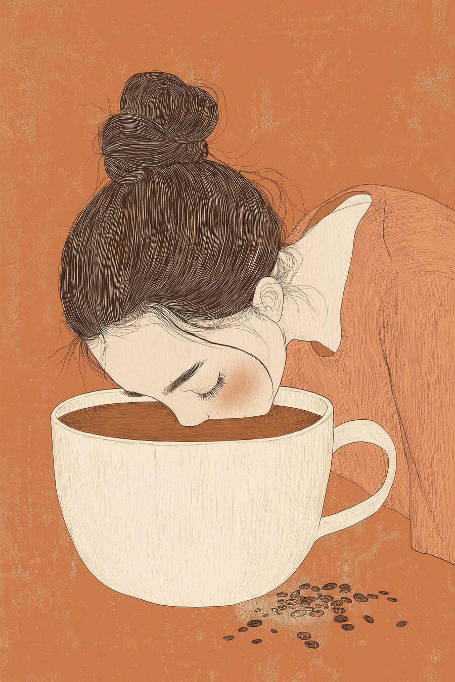 Rostro en la taza — diseño completo
