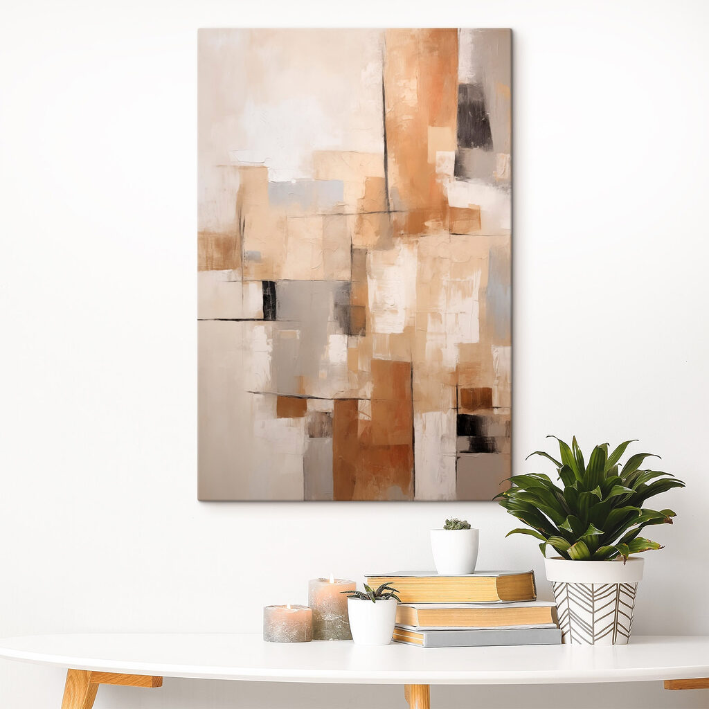 Bloques beige con sombra en un interior